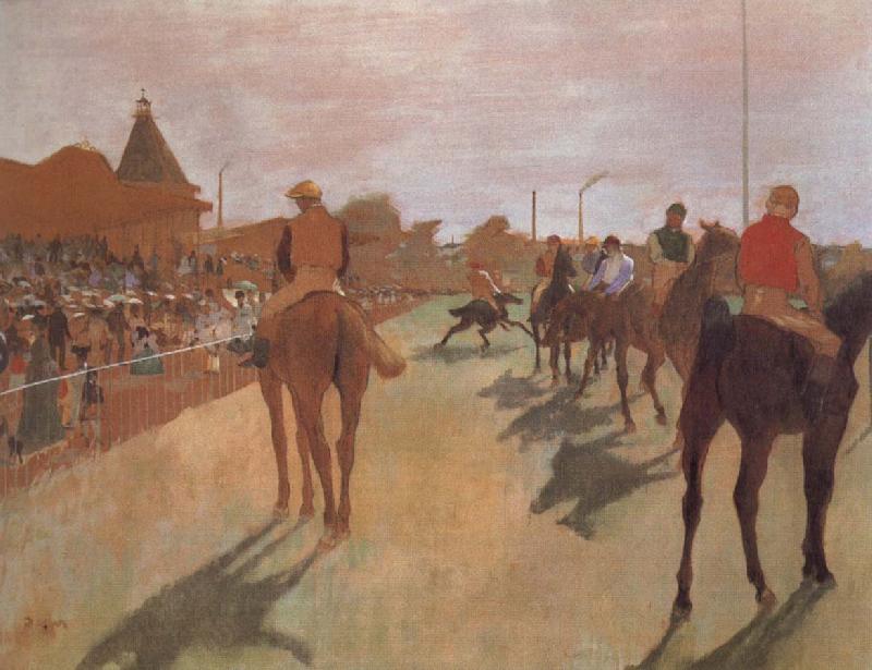 Edgar Degas Race Horses in Front of the Stand oil painting image